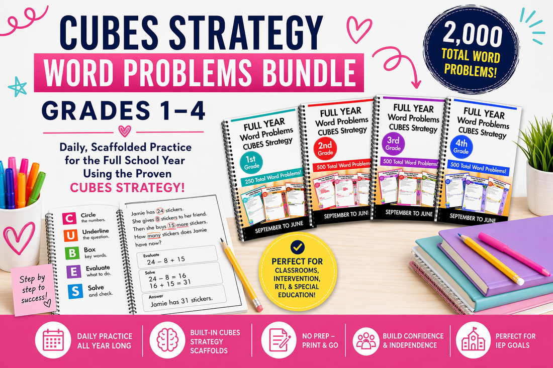 CUBES Strategy Word Problems Bundle: The Best Way to Teach Word Problems in Grades 1–4