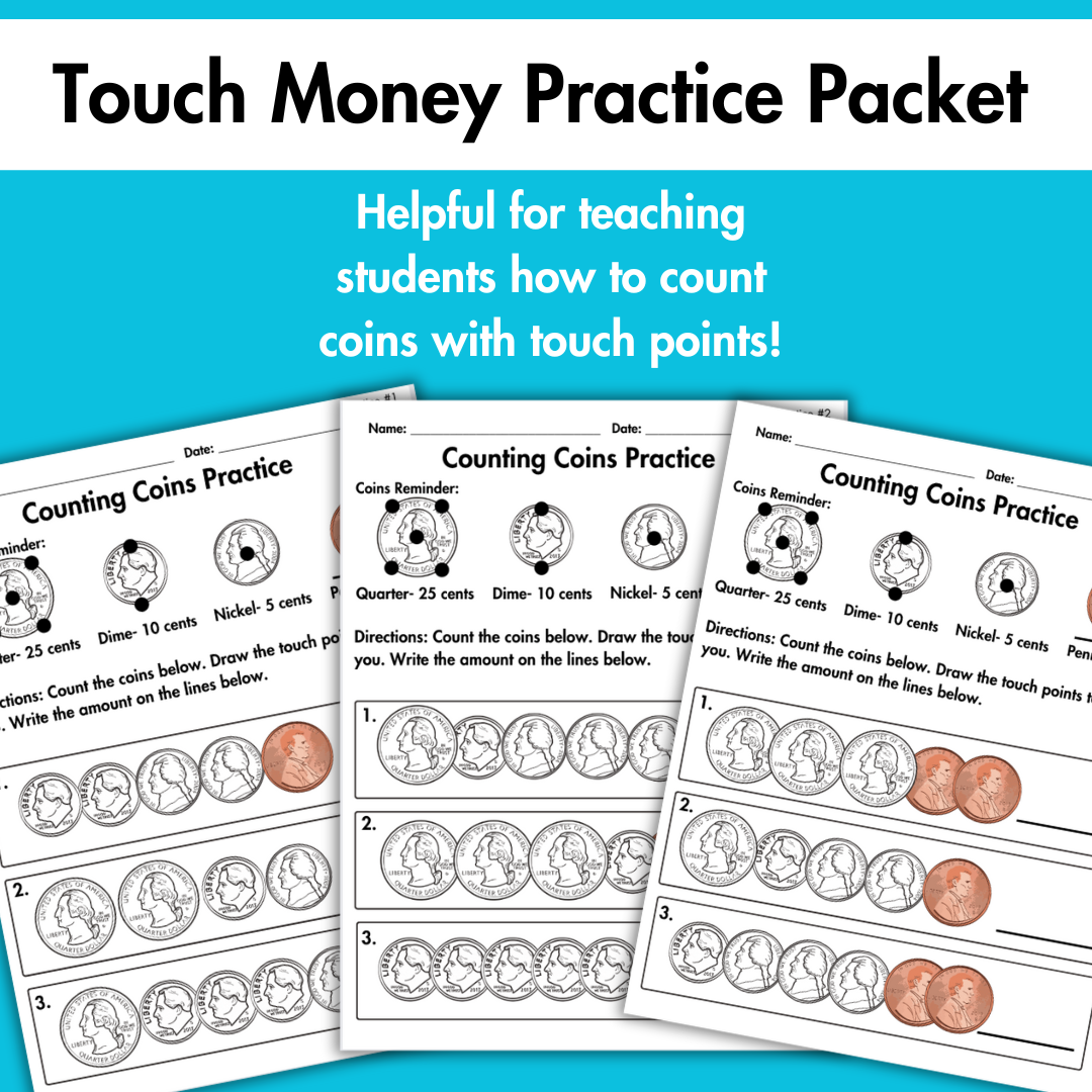 Counting Coins Practice Packet (With Touch Points)