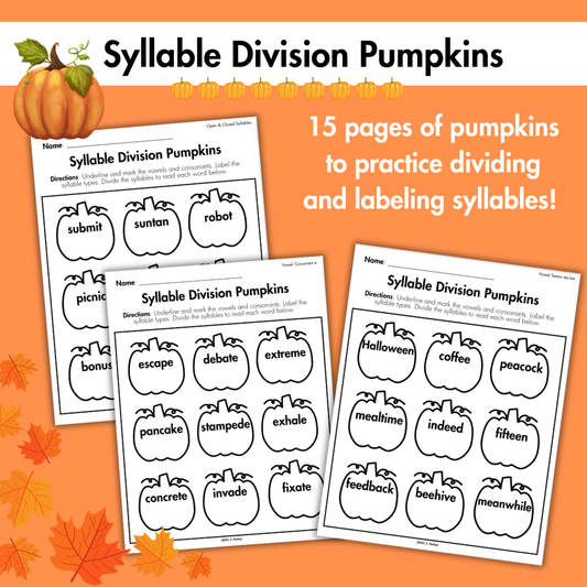 Fall Syllable Division Pumpkins
