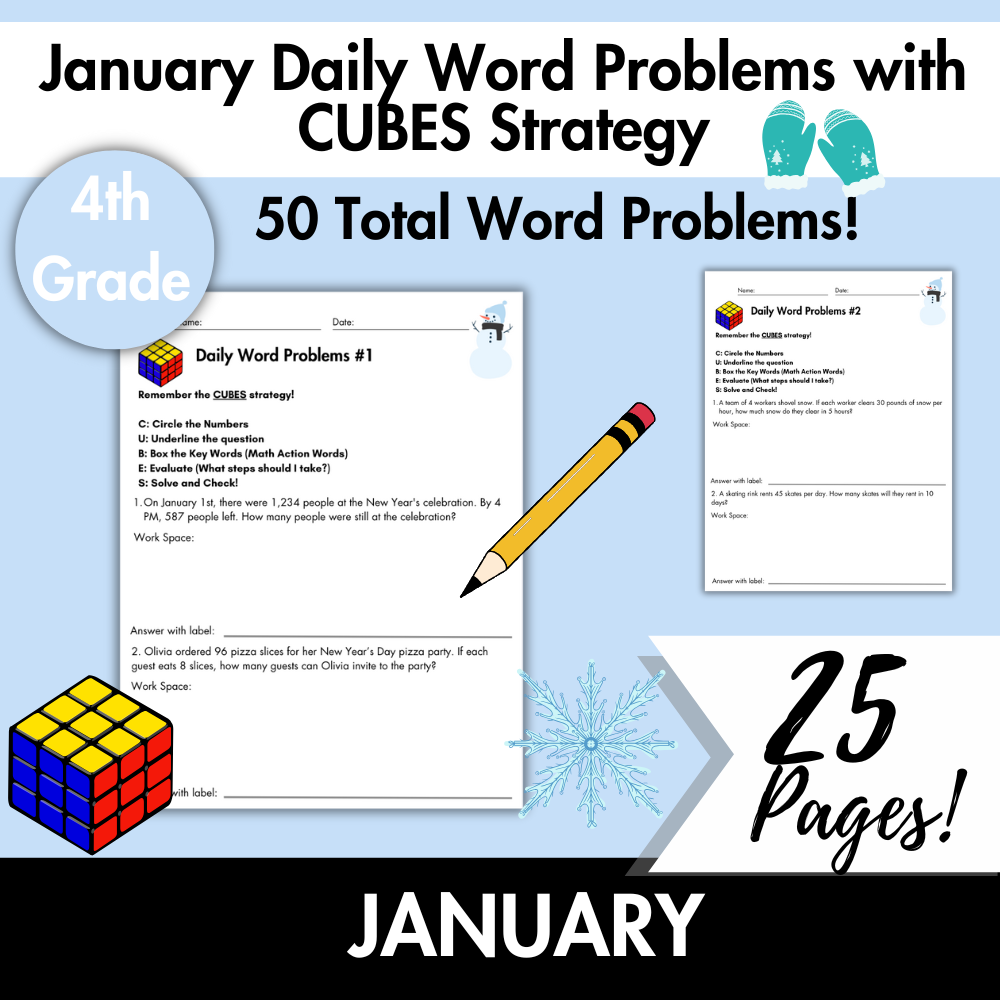 January | 4th Grade Daily Word Problems
