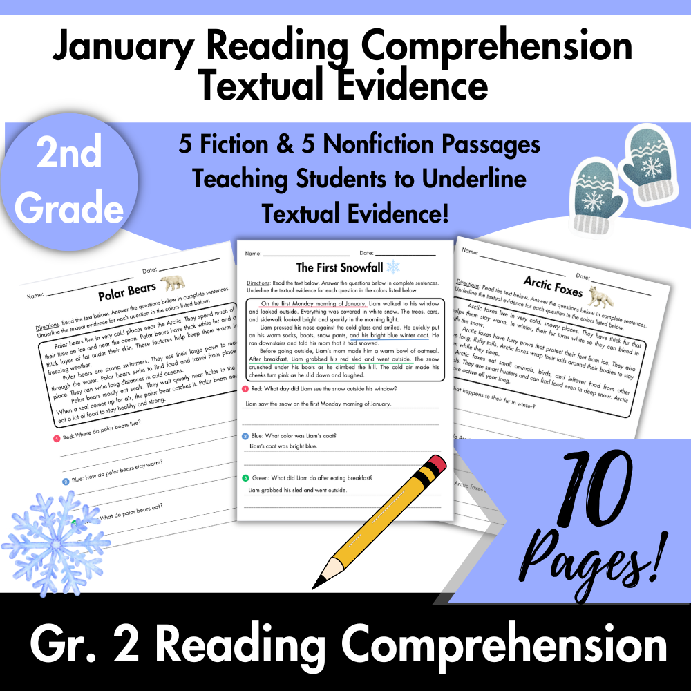 Grade 2 January Reading Comprehension Passages | Text Evidence