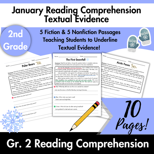 Grade 2 January Reading Comprehension Passages | Text Evidence