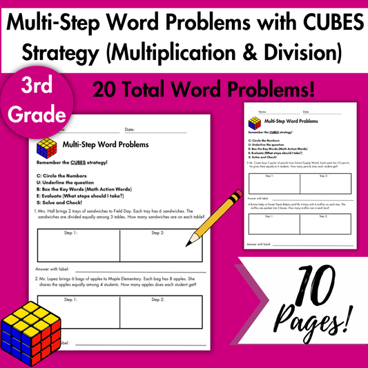 Multi-Step Word Problems with CUBES | Multiplication & Division | Grade 3