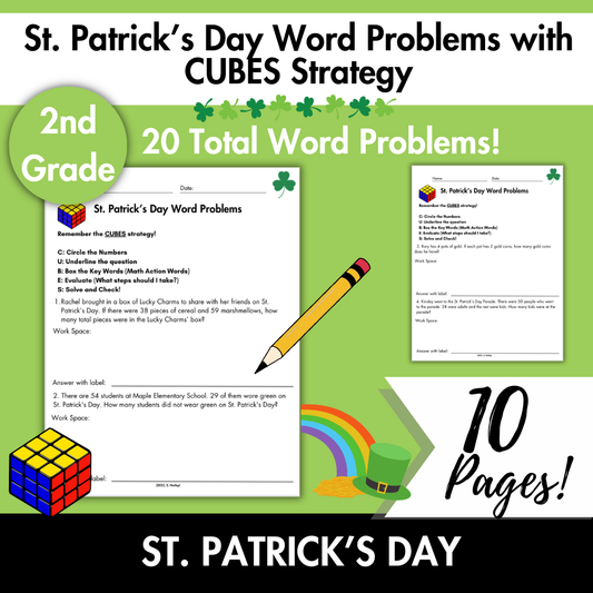 St. Patrick’s Day Word Problems | CUBES Math Strategy | Grade 2